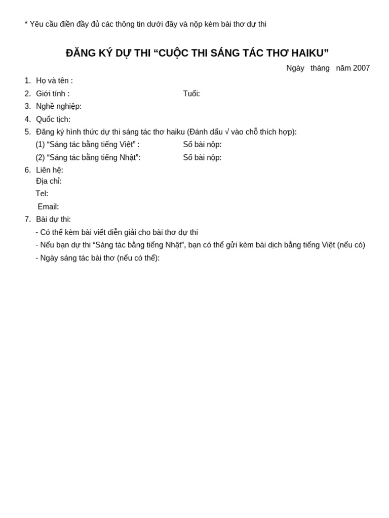 Form Haiku | PDF