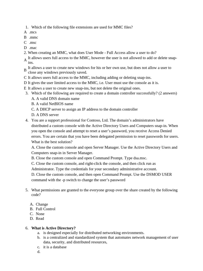COC Sample Model 4 | PDF | Active Directory | Computer Network