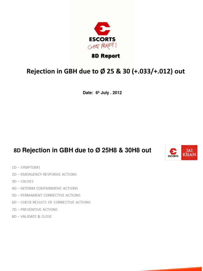 GBH Rejection Analysis: Ø 25H8 & 30H8 | PDF