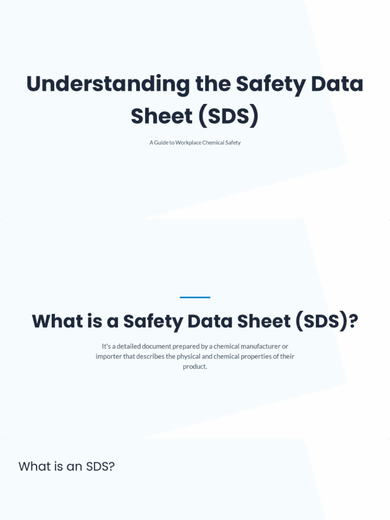 Understanding Safety Data Sheets PPT | PDF