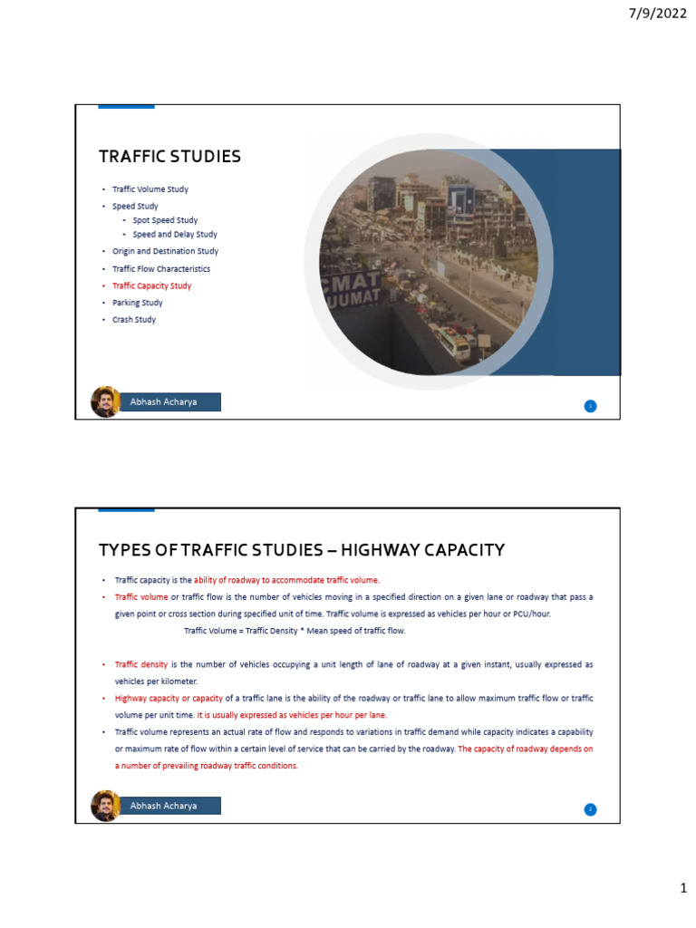 Traffic Studies Highway Capacity | PDF | Traffic | Highway