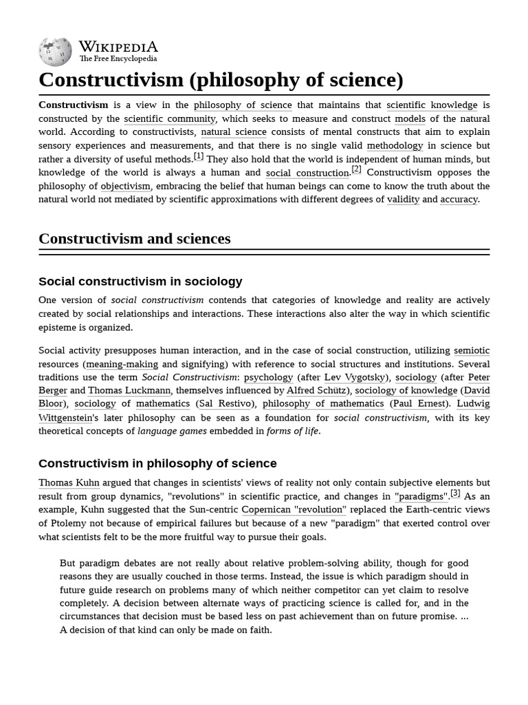 Constructivism (Philosophy of Science) | PDF | Cognition | Epistemology