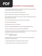 SAP Assign Multiple Planned Order To A Single Purchase Requisition