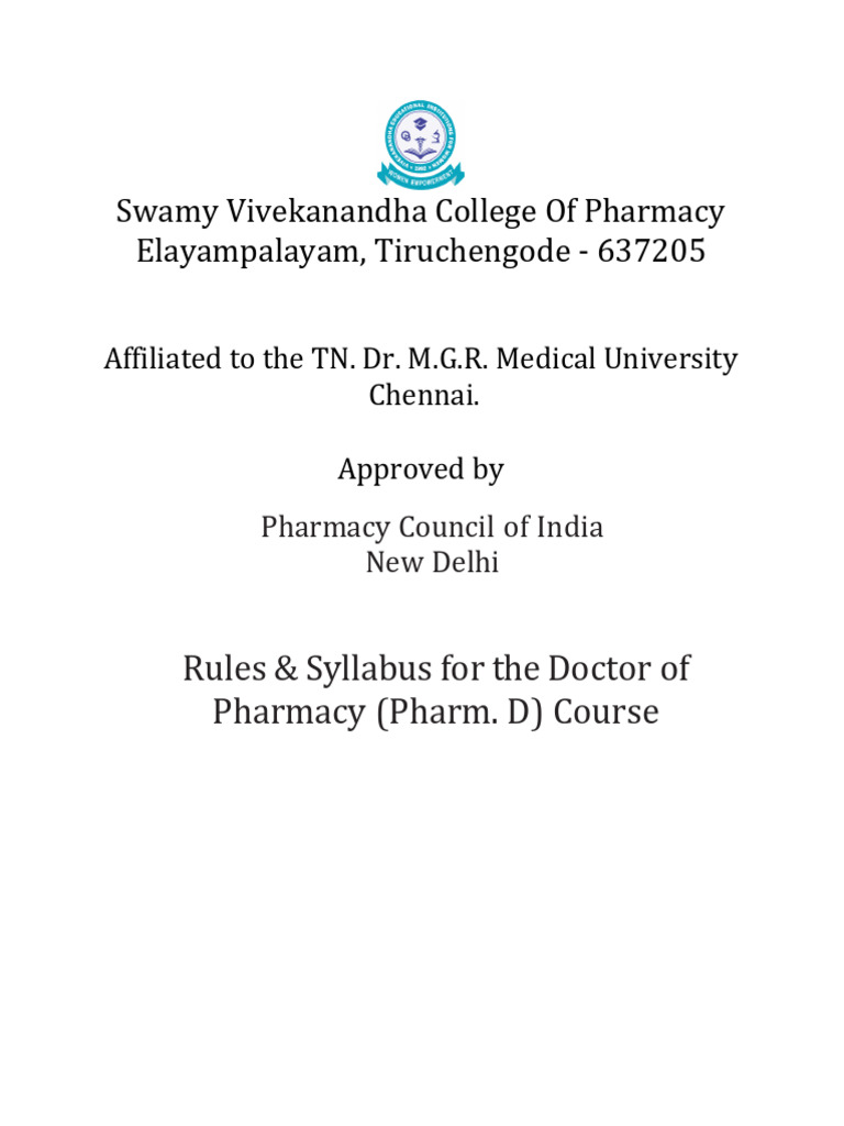 Syllabus Pharm D | PDF | Metabolism | Biochemistry