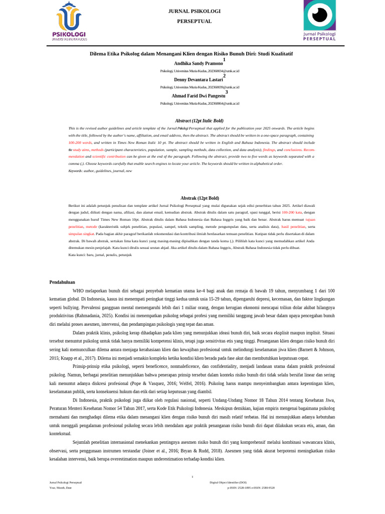 Template Penulisan Jurnal Psikologi Perseptual - Bahasa Indonesia ...