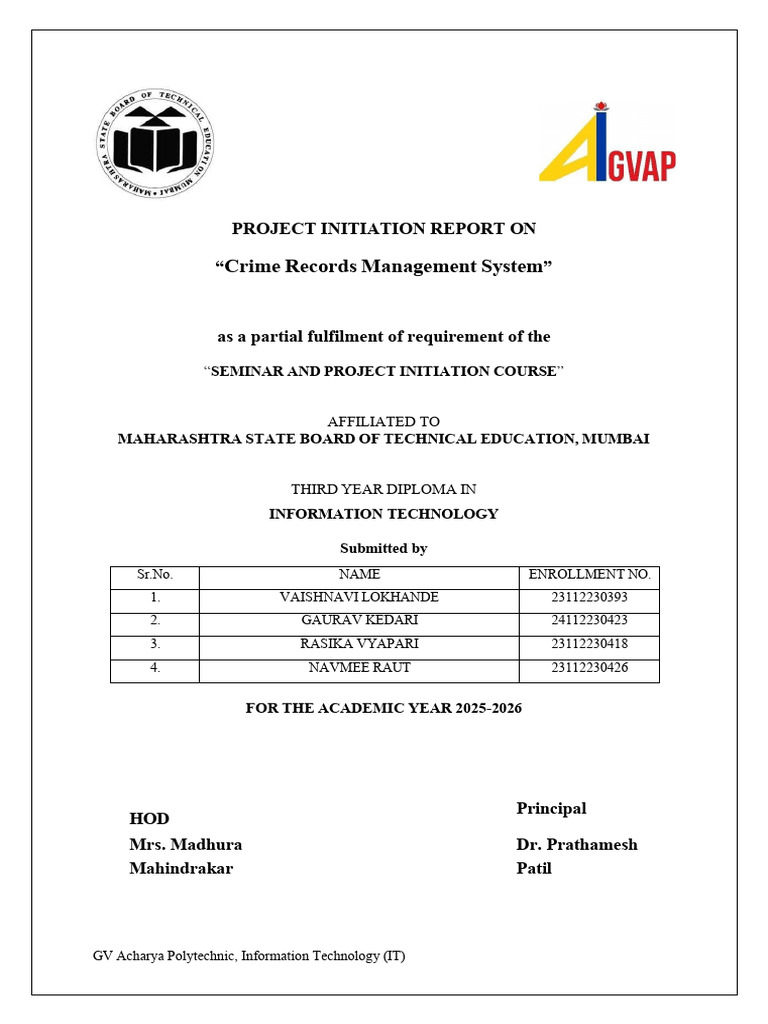 Project Initiation Report Final 2 | PDF | Databases | Artificial ...