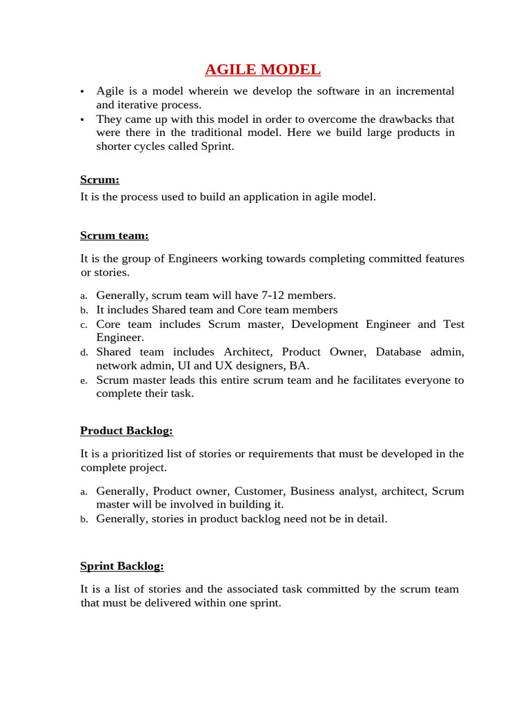 Agile Model | PDF | Systems Architecture | Software Industry