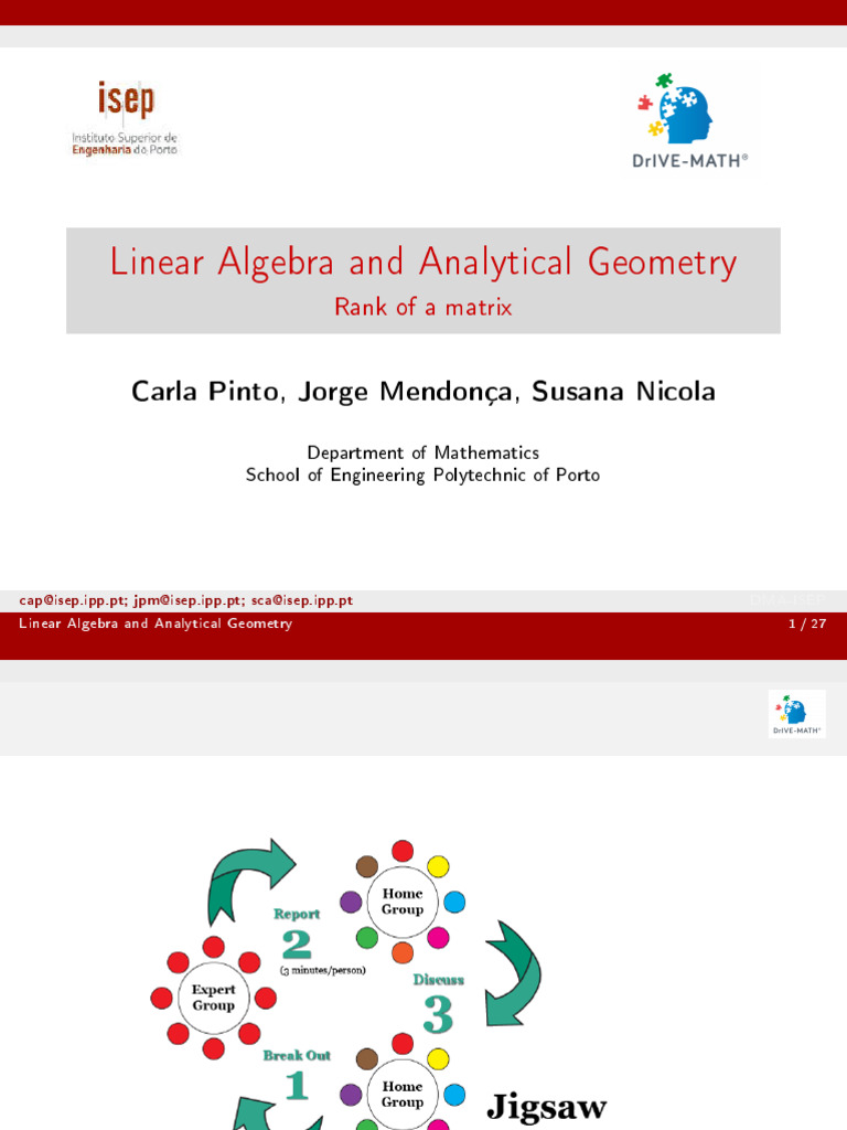 Slides Rank of a Matrix | PDF | Matrix (Mathematics) | Linear Algebra