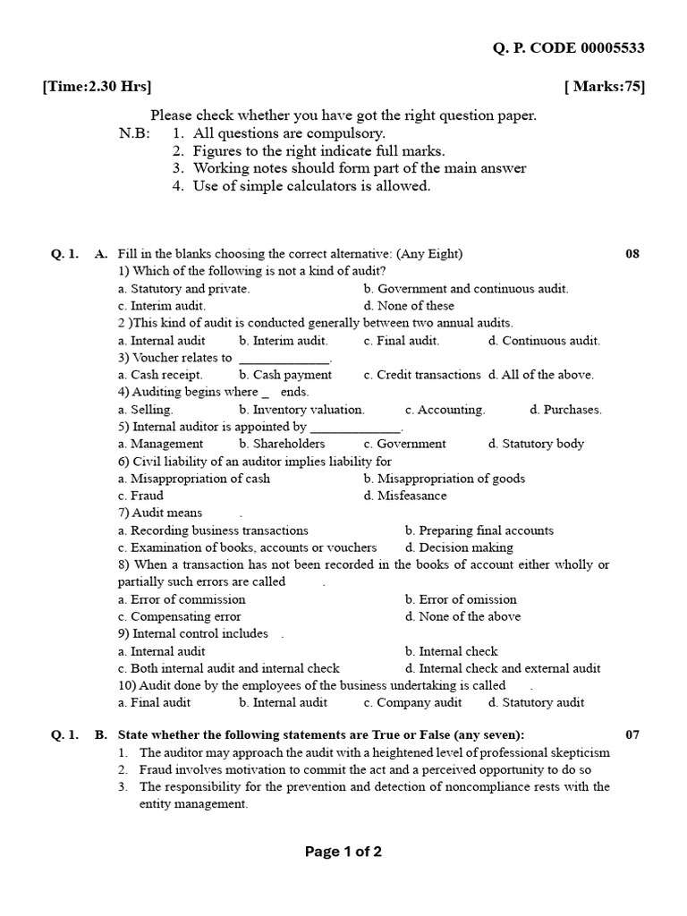 Auditing -Introduction and Planning-I | PDF | Audit | Accounting