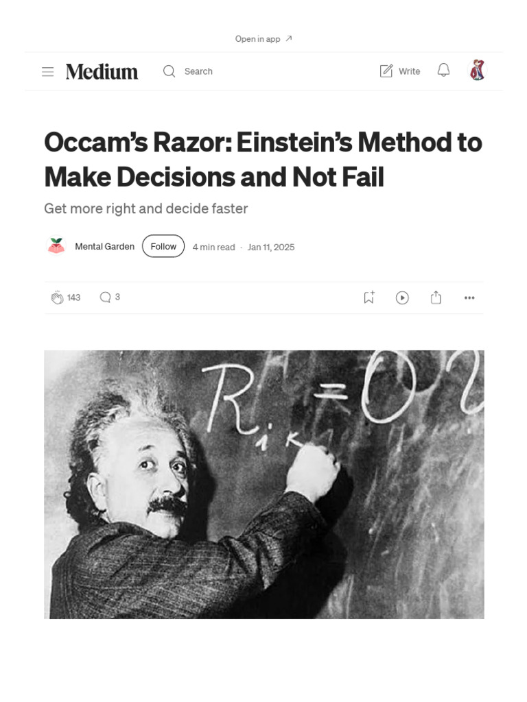 Occam’s Razor_ Einstein’s Method to Make Decisions and Not Fail _ by ...