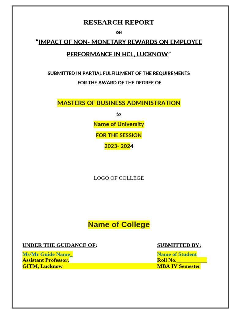 Sample Research Report | PDF