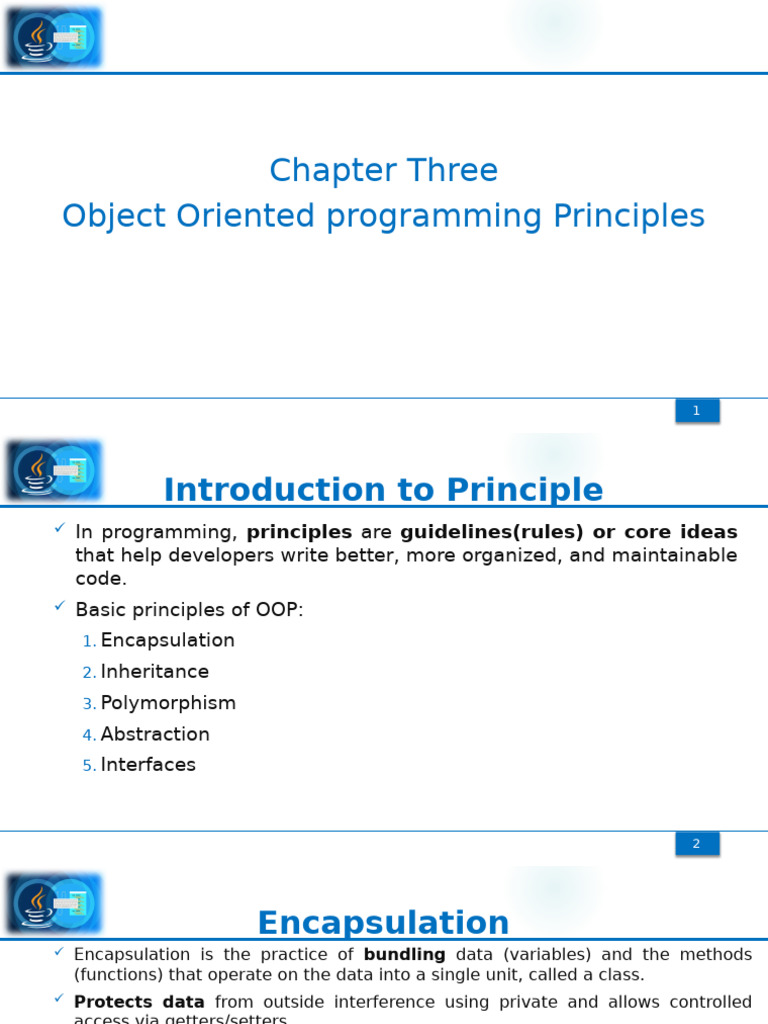 Chapter -3 Object-Oriented Programming Principles (2) | PDF