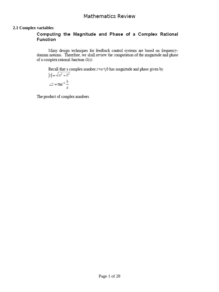 Mathematics Review | PDF