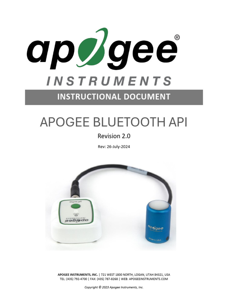 Apogee Bluetooth API 2.0 | PDF | Bluetooth | Computing