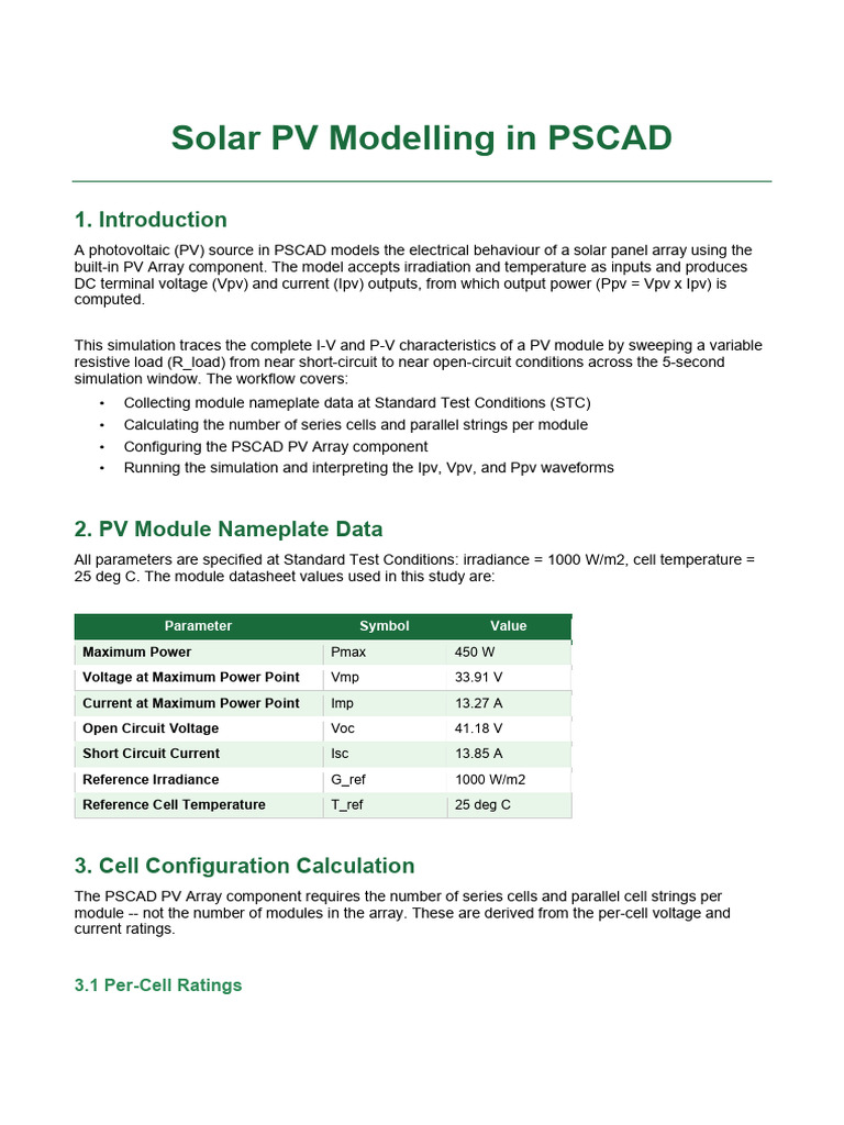 Solar PV Modelling | PDF