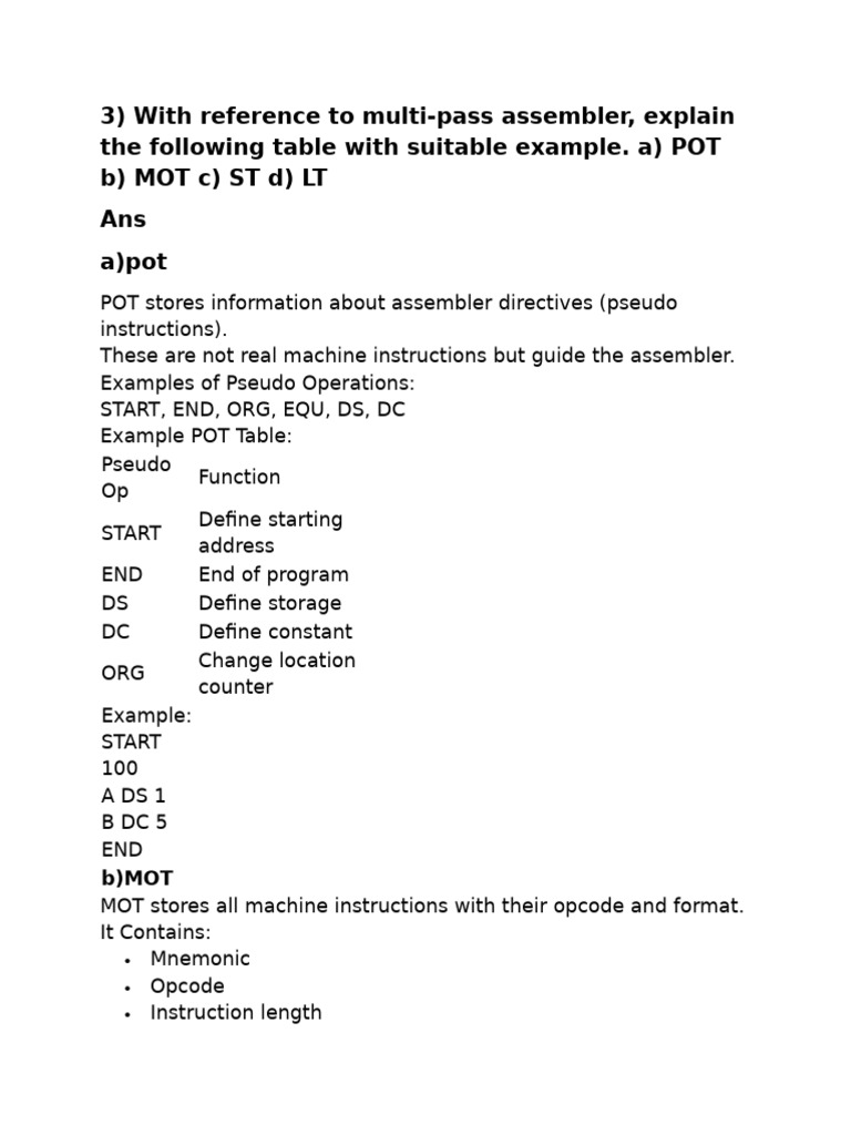 Spcc | PDF | Assembly Language | Computer Hardware