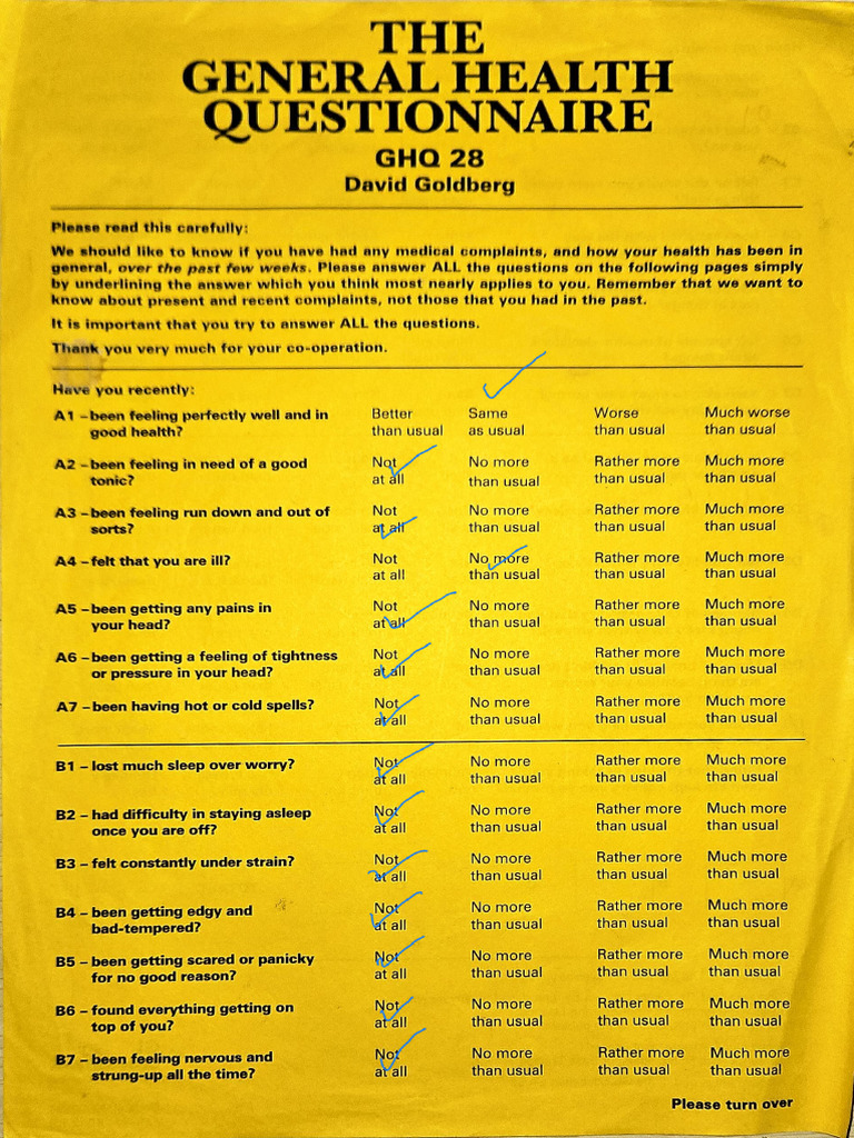 Ghq 28 Questionnaire | PDF | Chess Openings | Chess