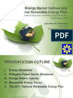 Philippine Energy Market Outlook and The National RE Plan