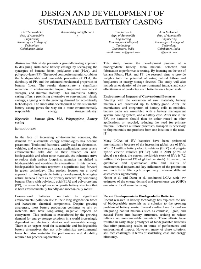 paper 1 team 06 (2) | PDF | Composite Material | Electric Vehicle