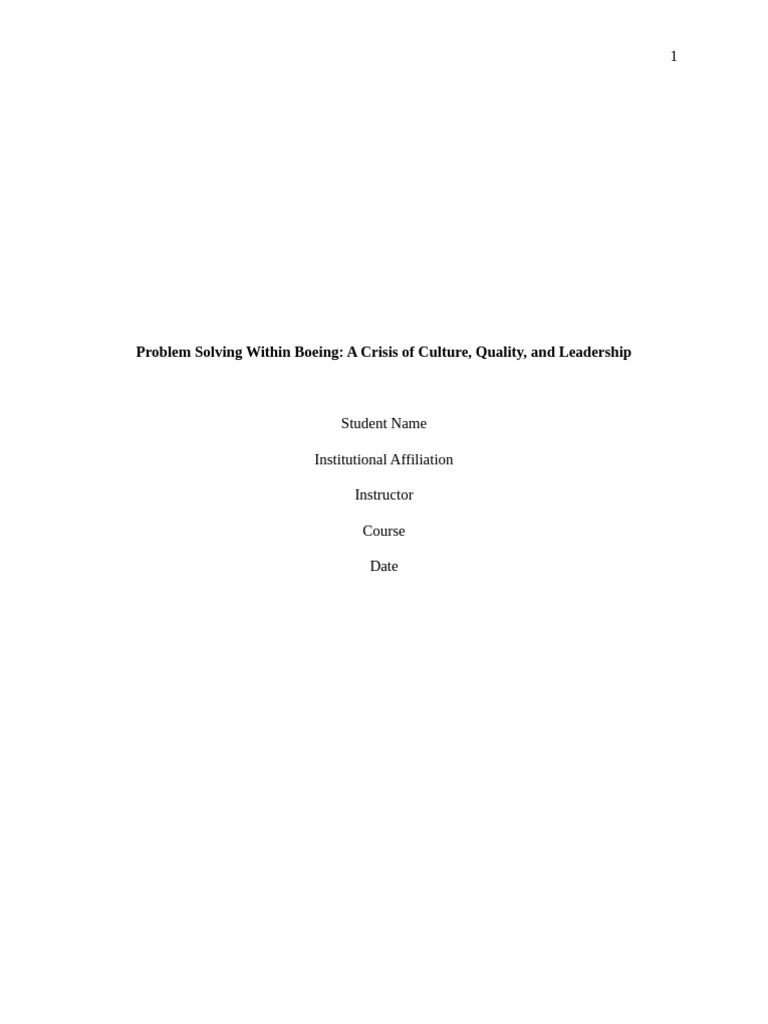Problem Solving Within Boeing | PDF