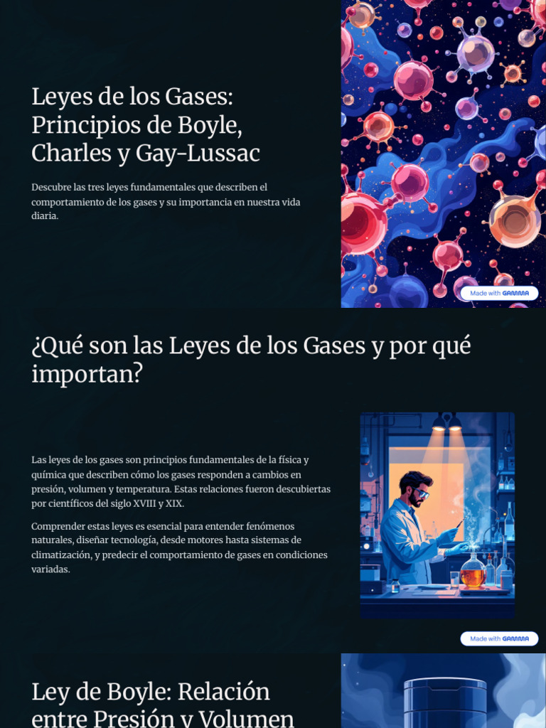 Leyes de Los Gases Principios de Boyle Charles y Gay Lussac | PDF ...