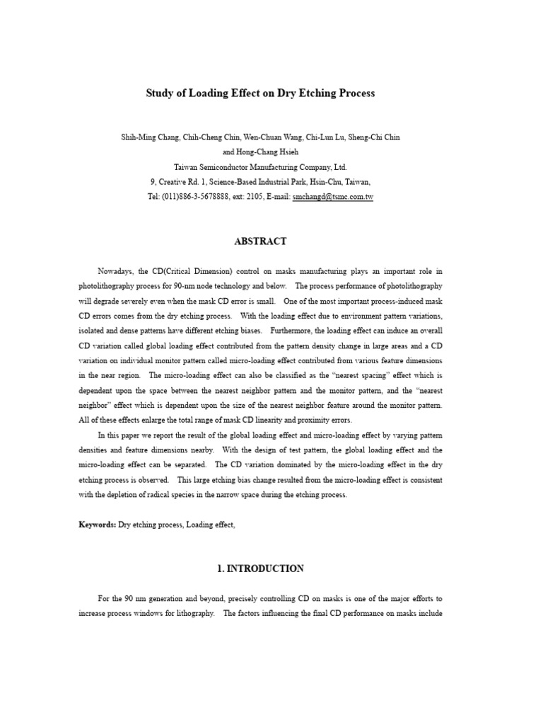 2003_study of Loading Effect on Dry Etching Process | PDF ...