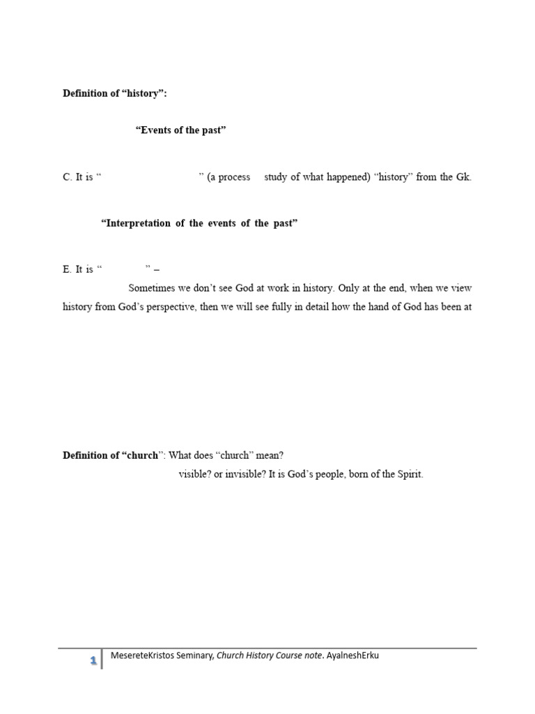 Church History Note 1 2024 (2) | PDF | Acts Of The Apostles | Jesus