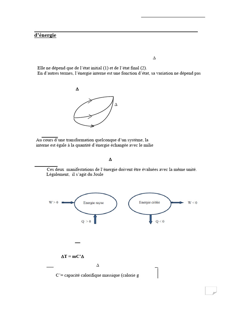 Premier Principe Et Thermochimie | PDF | Capacité thermique | Enthalpie