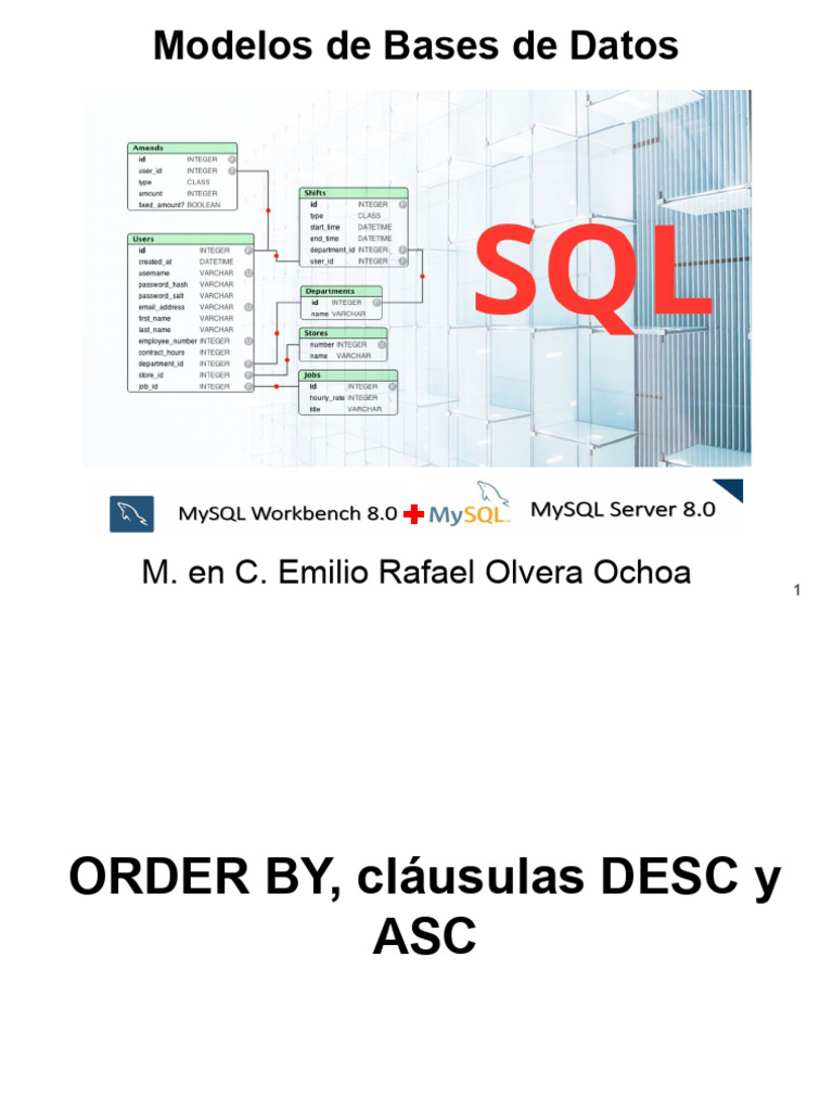 15 Modelos de Bases de Datos SC07S, Clasificación y Ordenamiento en ...