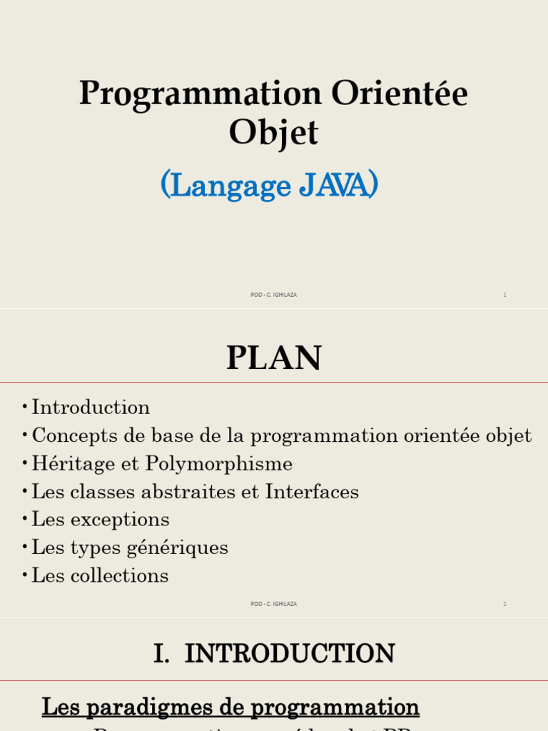 Chapitre 1 | PDF | Programmation orientée objet | Langage de programmation
