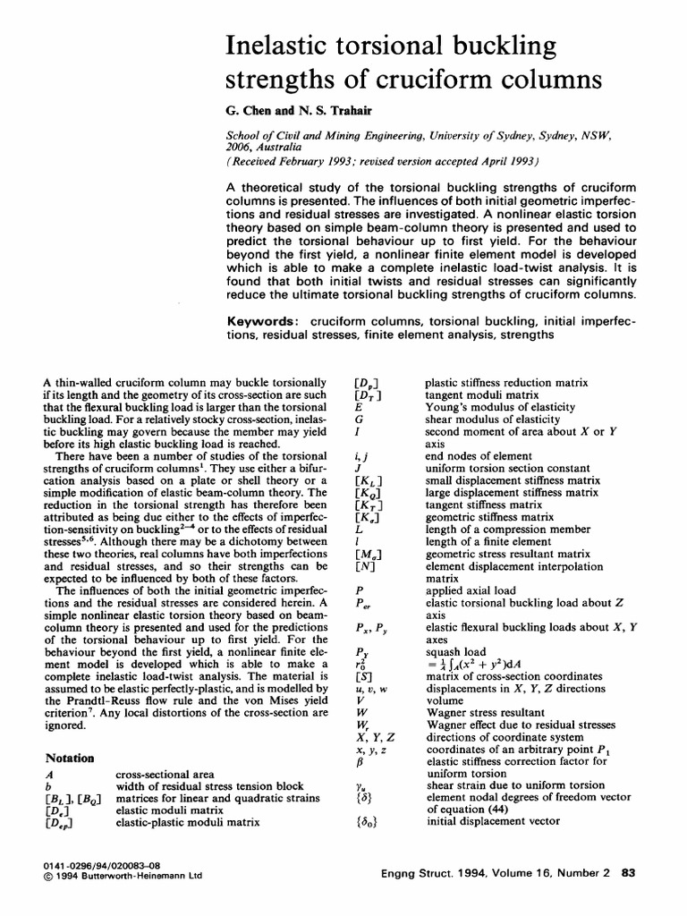 1-s2.0-0141029694900337-main | PDF | Buckling | Stress (Mechanics)