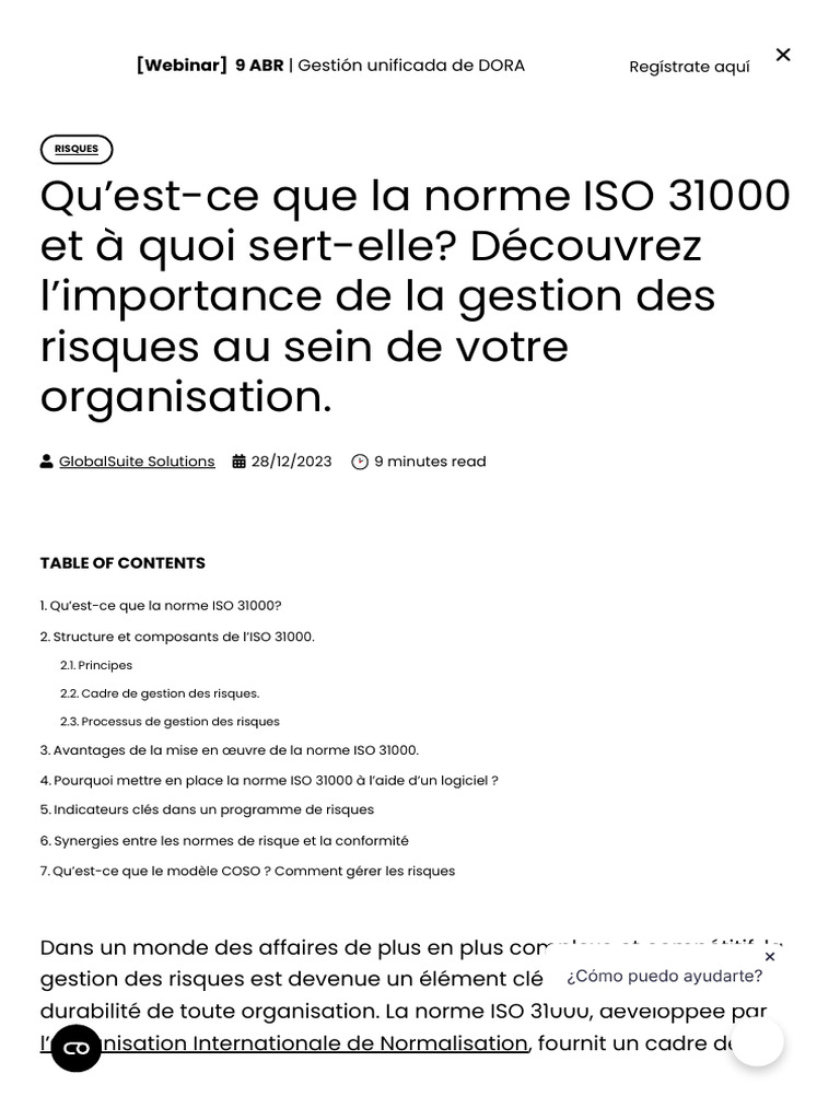 Qu'Est-ce Que La Norme ISO 31000 Et à Quoi Sert-elle_ _ GSS | PDF ...