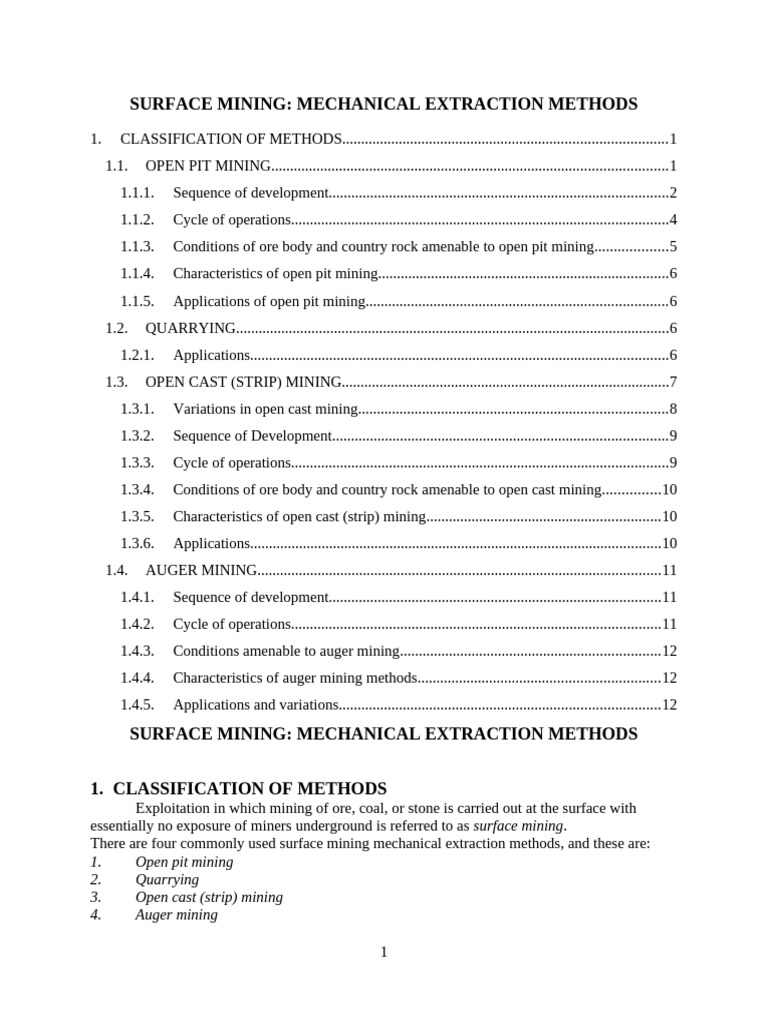 Module 5 Surface Mining - Mechanical Extraction Methods | PDF | Coal ...