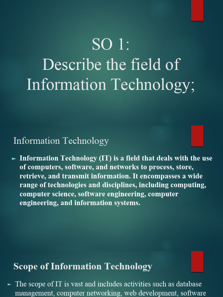 CAPE Information Technology Unit 1 Module 1 Specific Objective 1 | PDF ...