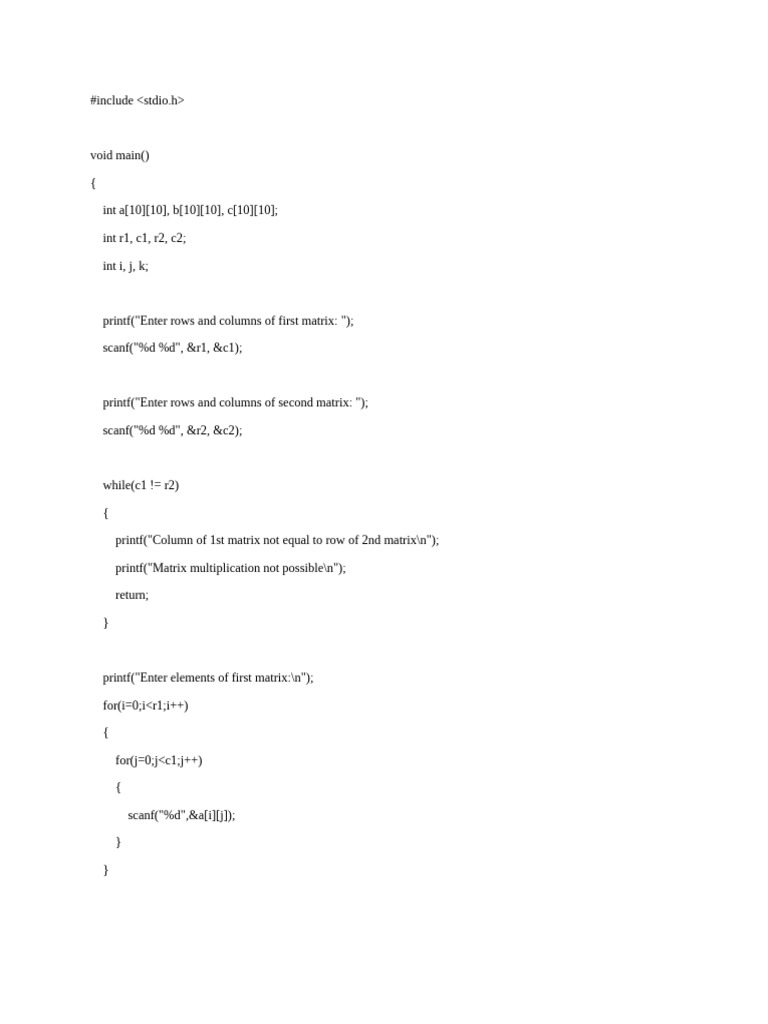 Matrix Multiplication | PDF