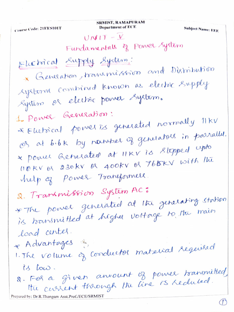 Hand Written BEEE Unit 5 | PDF | Energy Industry | Power (Physics)