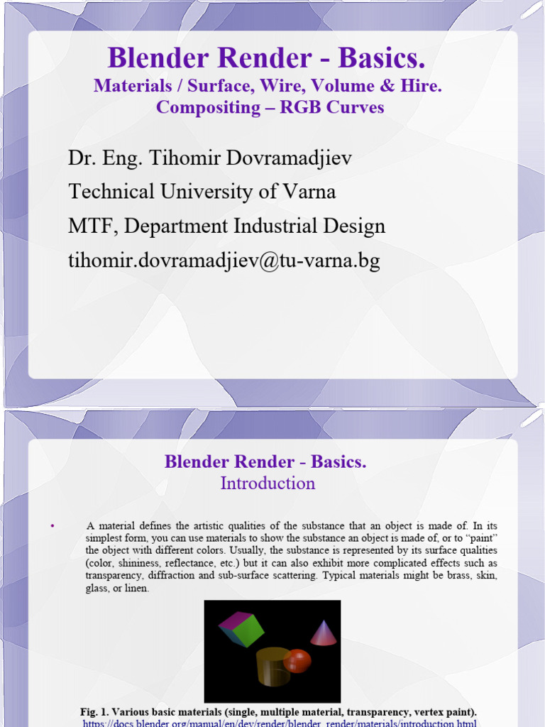 BlenderRender-Basics | PDF | Blender (Software) | Rgb Color Model