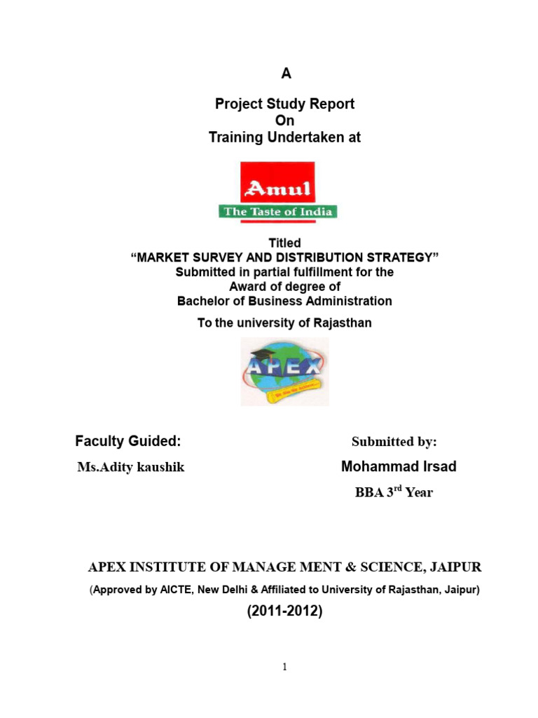 312558294-Amul-Project | PDF