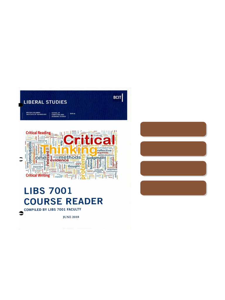Get your Critical Reading and Writing LIBS 7001 Course Reader BCIT 1st ...
