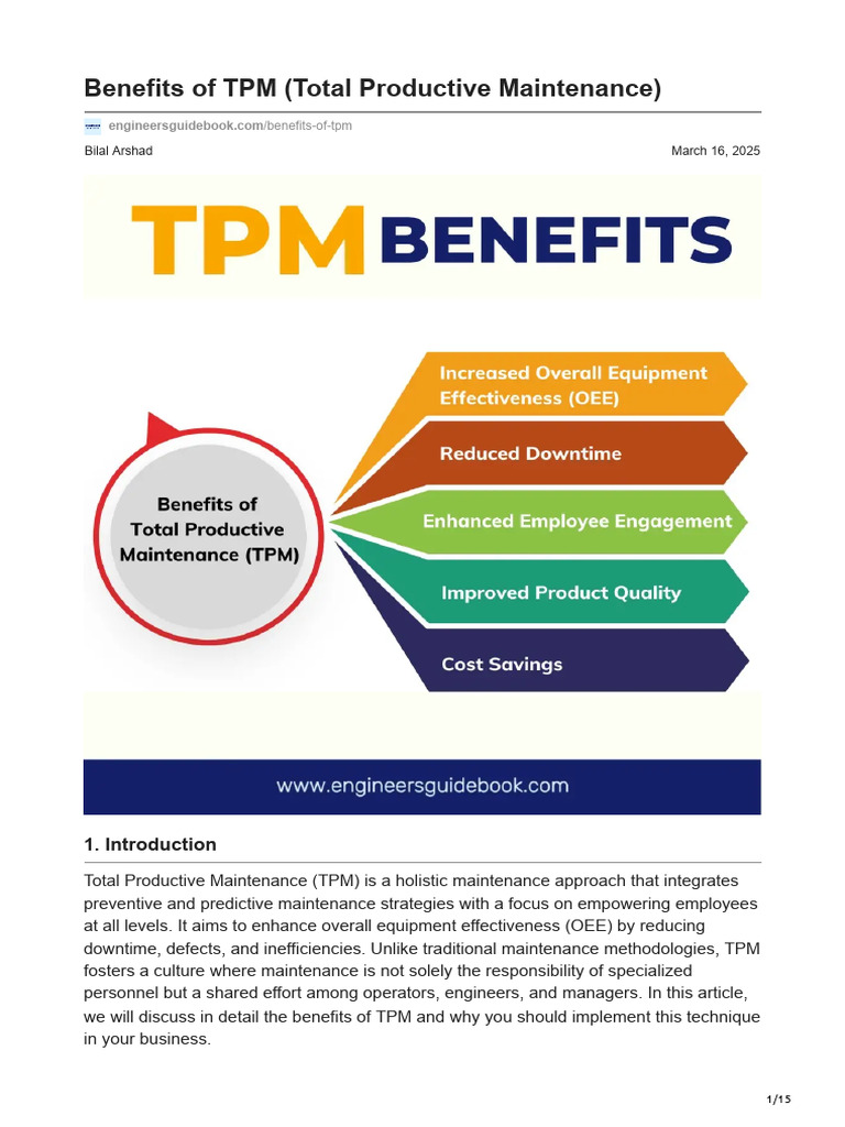 Engineersguidebook.com-Benefits of TPM Total Productive Maintenance ...