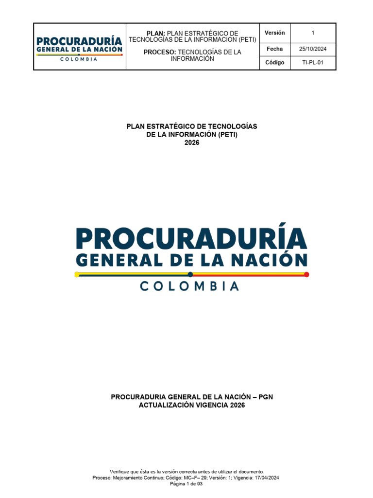 Peti 2026 | PDF | Gobierno E | Planificación estratégica