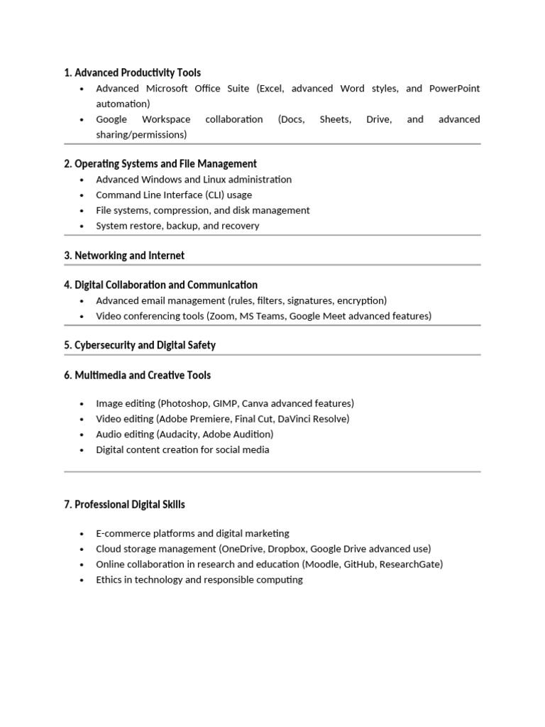 Apply Advanced Computer Literacy Summary | PDF