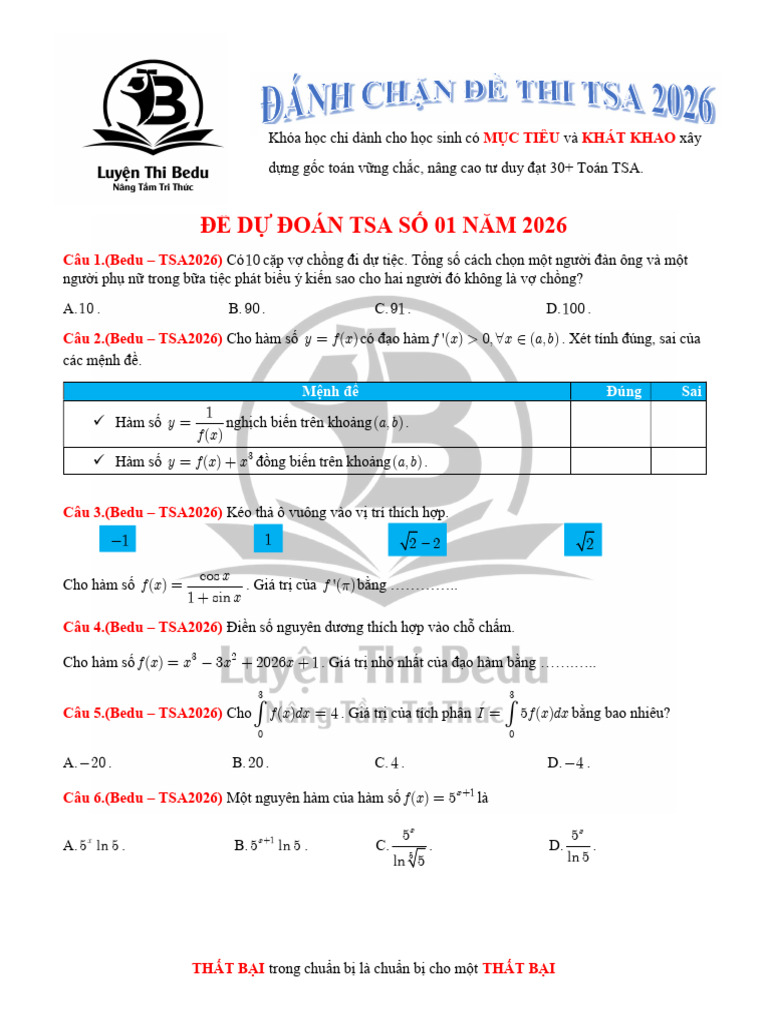 ĐỀ bedu 01 | PDF