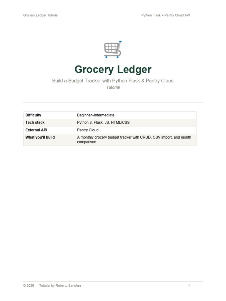 Tutorial: Build a Budget Tracker with Python Flask & Pantry Cloud | PDF
