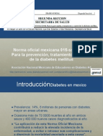 Norma Oficial Mexicana 015-Ssa2-2010. para La Prevención, Tratamiento y Control de La Diabetes Mellitus