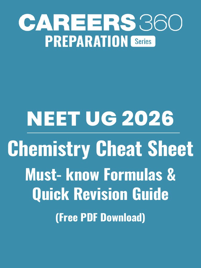 NEET 2026 Chemistry Cheat Sheet Must-Know Formulas | PDF | Coordination Complex | Reaction Rate