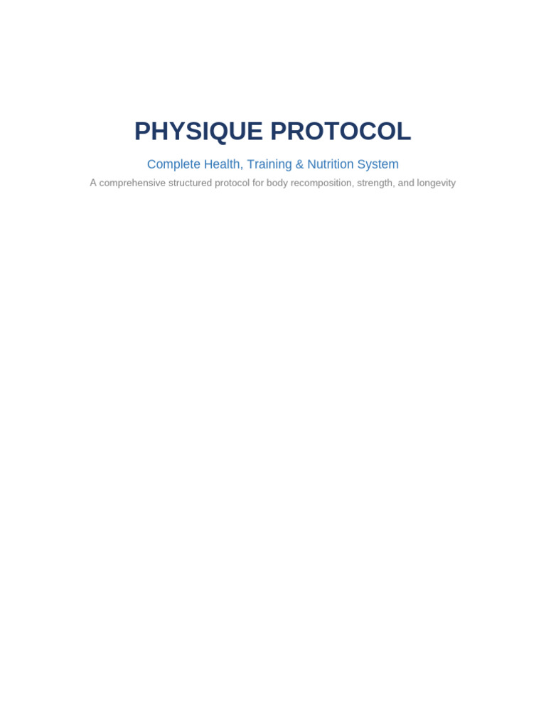 Physique Protocol | PDF | Anatomical Terms Of Motion | Strength Training