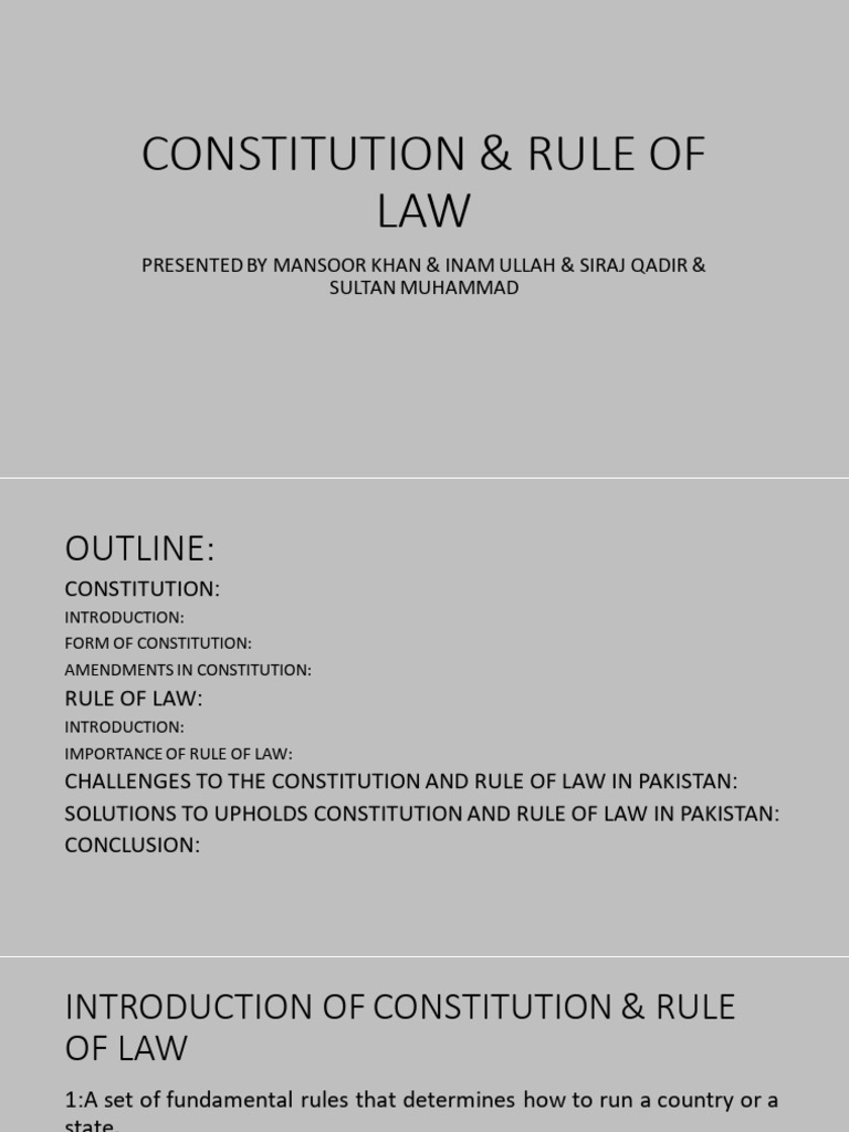 Constitution & Rule Of Law | PDF | Rule Of Law | Constitution