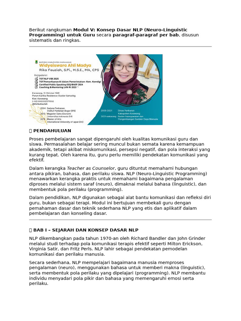 Berikut rangkuman Modul V | PDF