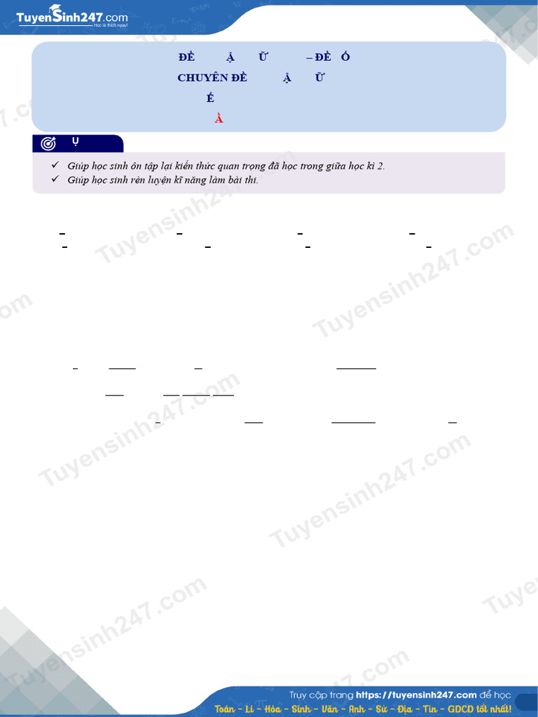 De Thi de on Tap Ghk2 de So 01 Co Video Chua 1735632288 | PDF ...
